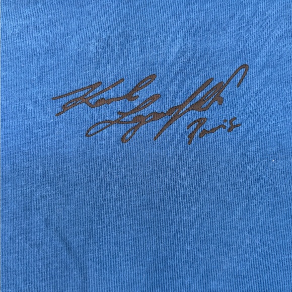 Karl Lagerfeld Blue Long Sleeve Shirt with Sunglasses Graphic size L t shirt - Picture 6 of 6